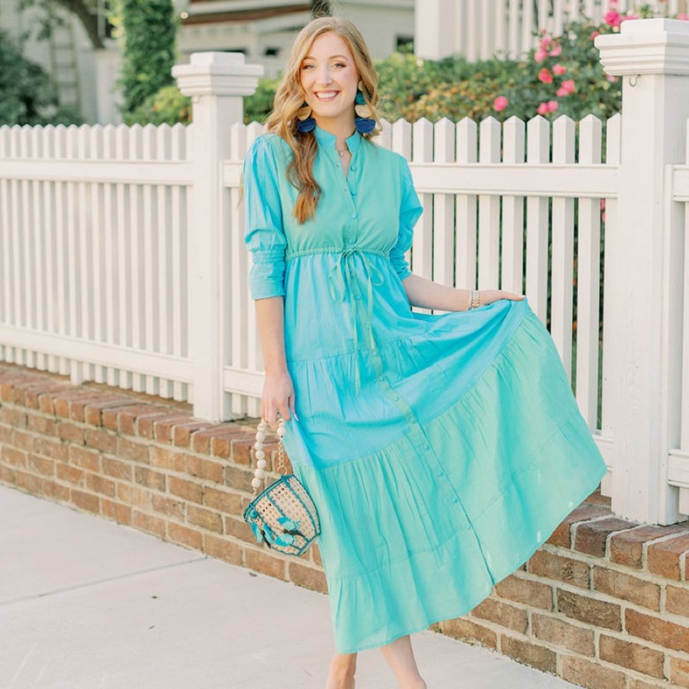 Victoria Dunn Low Country Flutter Maxi Dress size M